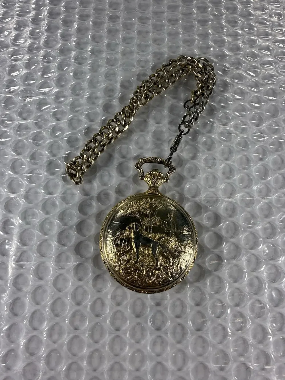 Majestime Pocket Watch 17 Jewel Missing Seconds Hand For Parts